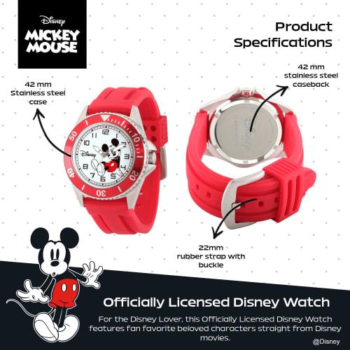 Disney Men's W002392 Mickey Mouse Watch with Red Band