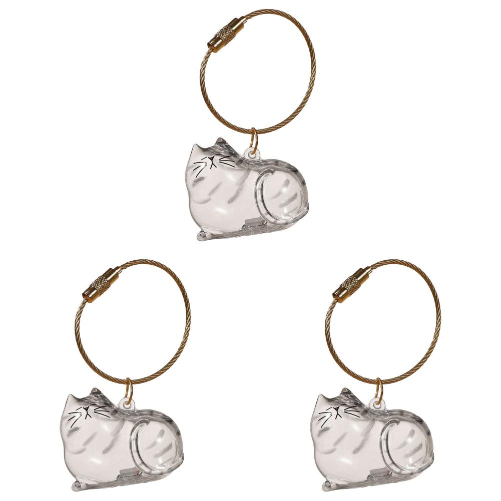 1-10Pcs Cat Keychain Pendant Cat Hair Storage Box Backpack Ginger Cat Siamese Hanging Pet Hair Grooming Souvenirs Birthday Gifts