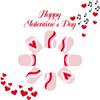 24 Pcs Valentines Day Press On Nail Short Square Festival False Nail Heart Stick On Nail French Tip Acrylic Nail