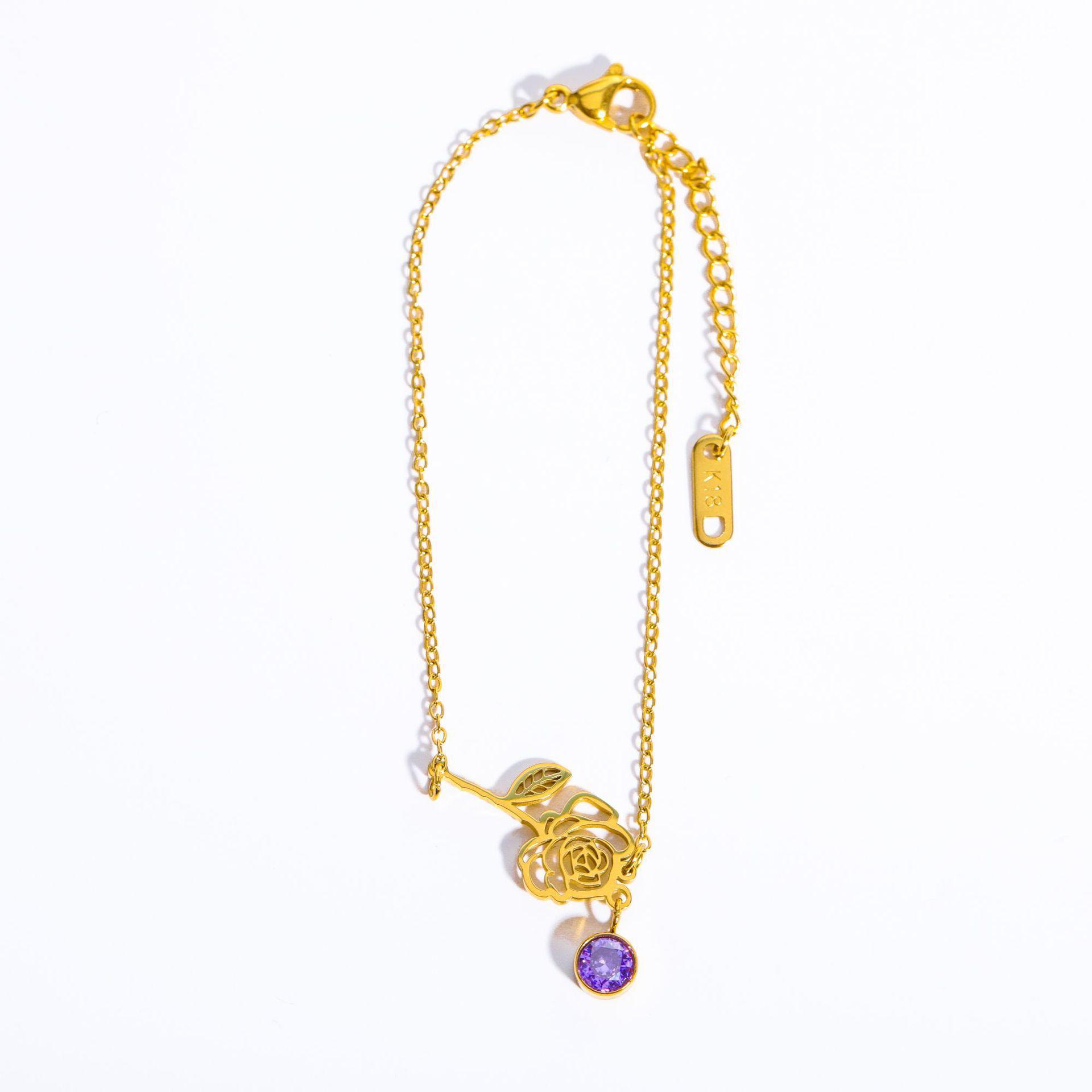 Summer Pearl Flower Necklace Fashion Titanium Steel Necklace Waist Chain Anklet Set Gold-Plated Titanium Steel Color Retention