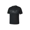 Fila American Retro Letter Logo Print Round Neck Fitness Knit Short Sleeve T-Shirt Men Tops Deep-Black A11M411102F-BK