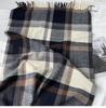 Women's Elegant Vintage Warm Thick Multicolor Plaid Fringe Scarf - Polyester Fleece Wrap Shawl for Casual Outing, Soft Comfortable