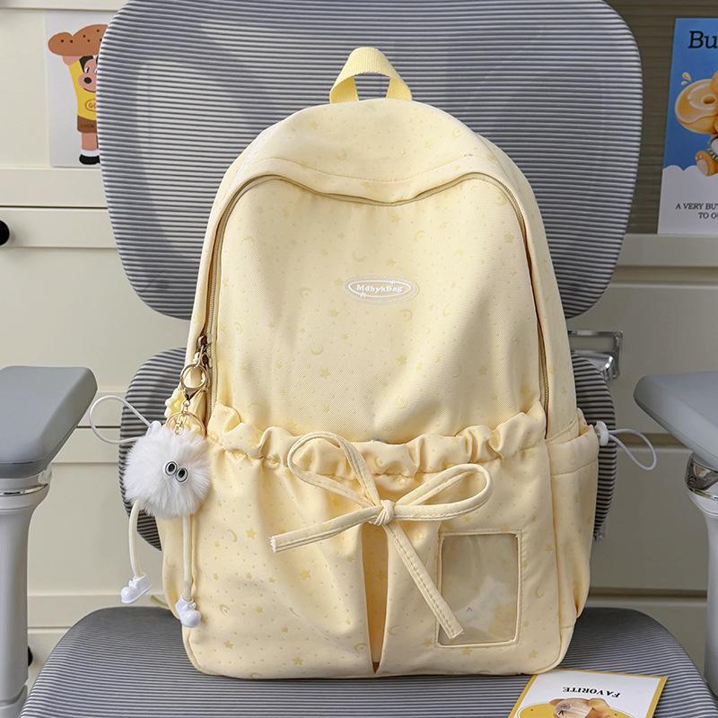 Schoolbag summer new schoolbag nebula soft fog galaxy star light moon pattern milk green girl heart bow travel small backpack