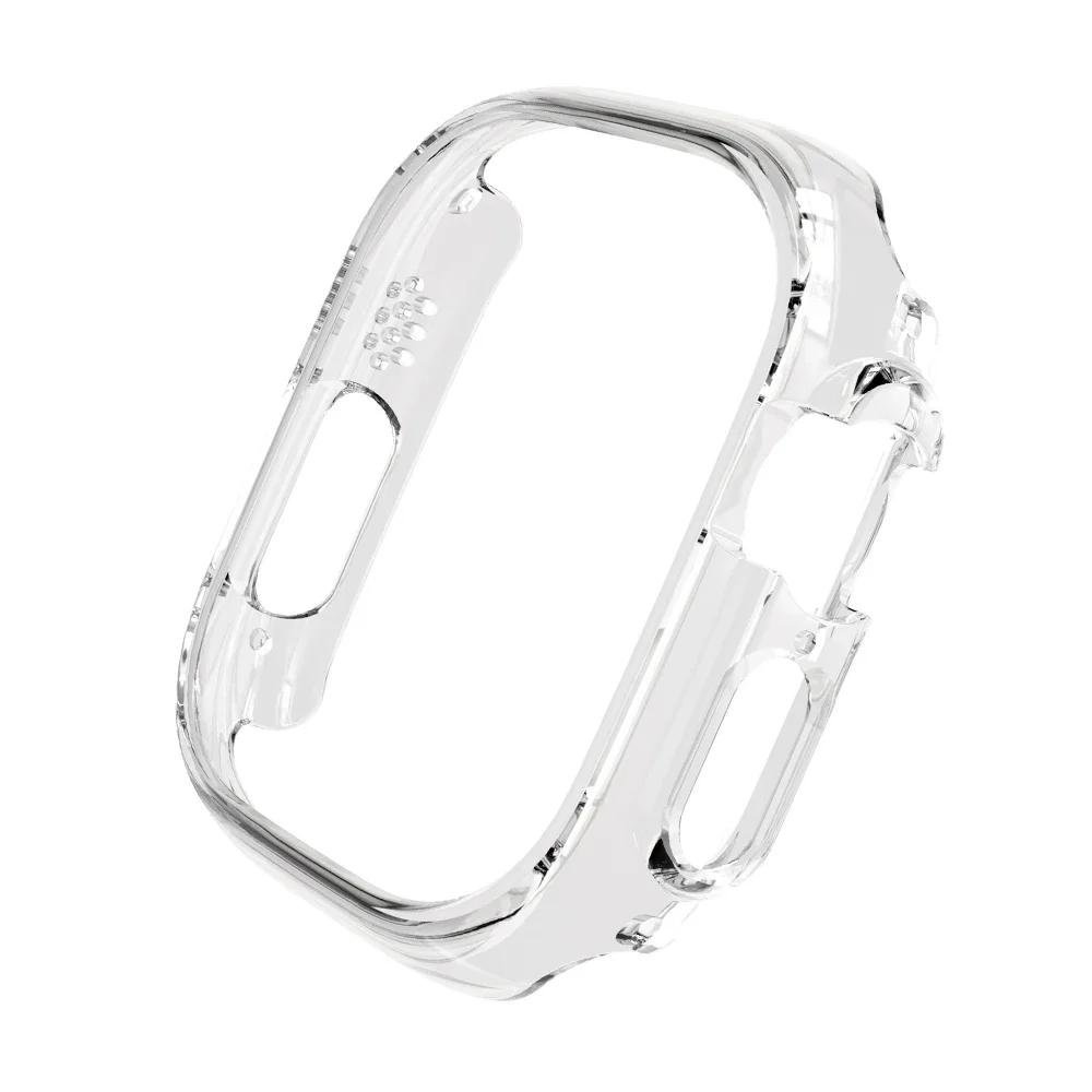 Matte Protective Cover for Apple Watch Ultra 2 PC Transparent Bumper Hard PC Frame Protector Case for Iwatch Ultra 49mm