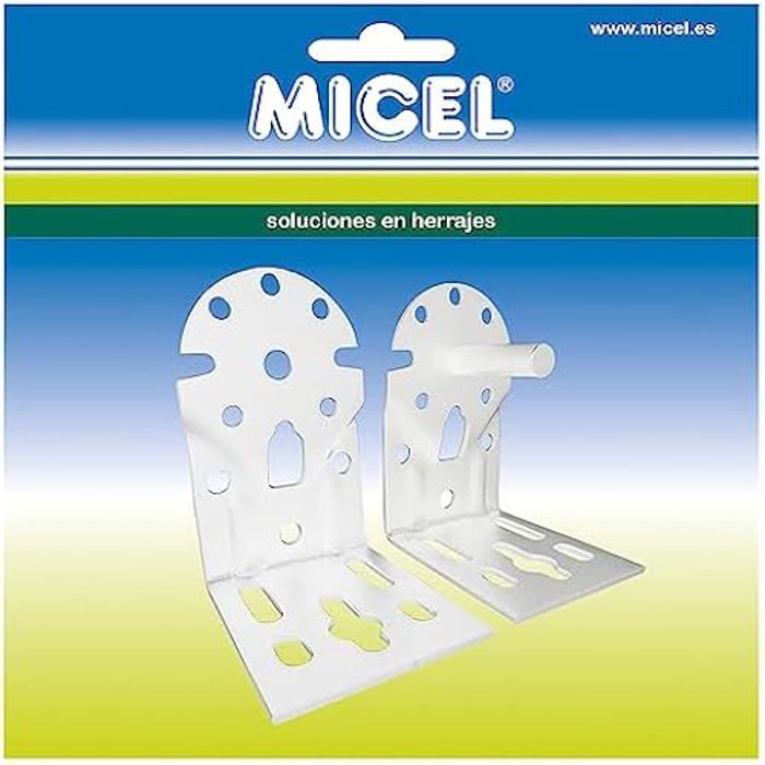 Supports coudés pour auvent - MICEL - 92555 - Acier laqué blanc - Lot de 2 - 65 x 86 x 108 mm