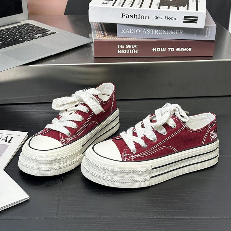 

Летние универсальные парусиновые туфли женские новые тонкие дышащие кеды повседневные студенческие универсальные белые туфли 40 бордовый