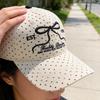 Spring Summer Cotton Baseball Cap With Embroidered Butterfly Knot Design For Women