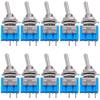 10Pcs Dpdt Mini Toggle Switch 2Pin 2 Position On/Off Miniature Toggle Switch 6A 125V Toggle Switch,6Mm Opening