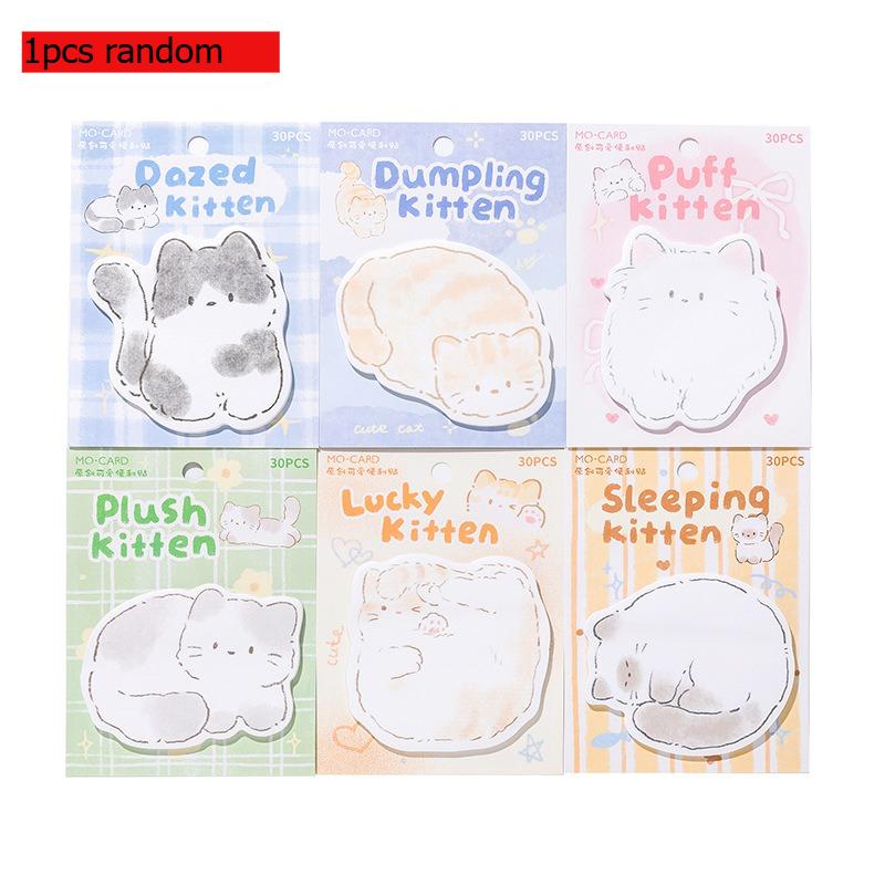 

Special Shaped Sticky Gift Notes Cat Paradise Series Cute Healing Kitten Student Message Notebook Decoration Kawai Stationery