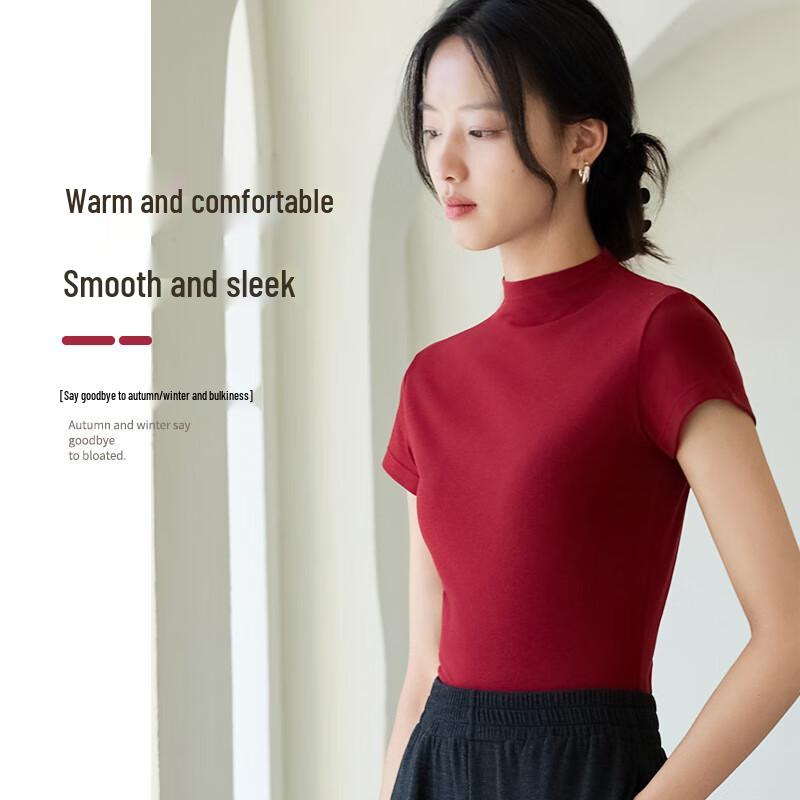 Pierre Cardin Women's Lyocell Wool Blend Mock Neck Thermal Base Layer Top