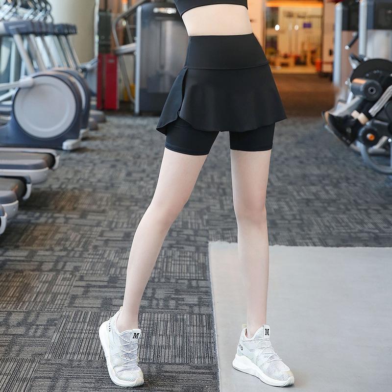 Plus Size Women's Yoga Pants, Two-Piece Look, Spring/Summer Fitness, 200 Jin, Slimming & Loose Running Sportswear