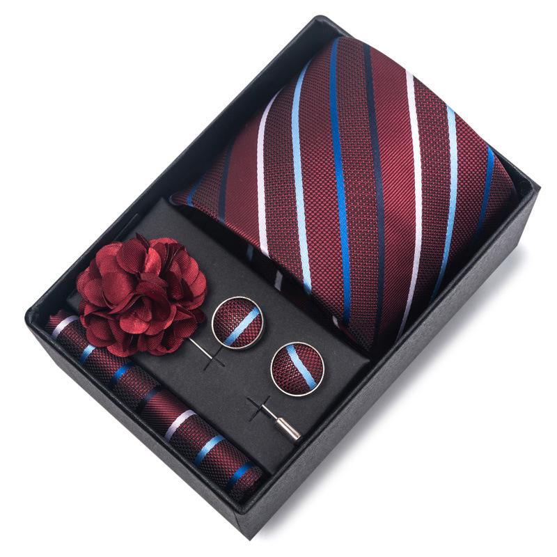 Herren Formale 8cm Krawatte Sechsteiliges Geschenkbox-Set für Bräutigam und Geschäftliche Anlässe