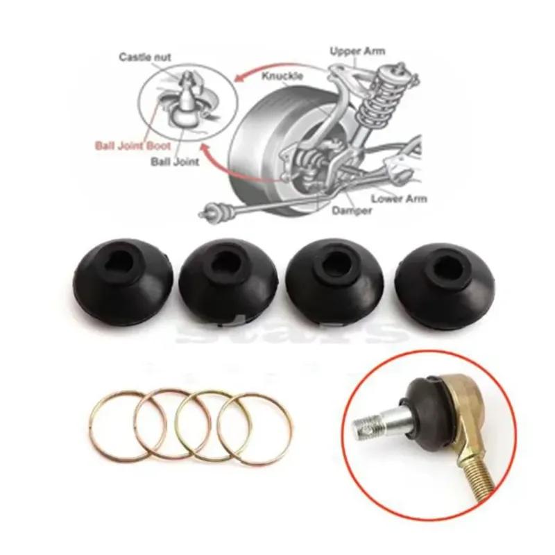 4Pcs Turn To Rod Suspension Arm Lock Ball Joint Head Dust Protection Rubber Cover for Chinese ATV Quad Go Kart Karting Accessory