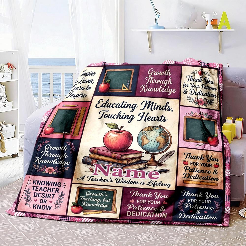 Teacher Appreciation Home Blanket Customize Your Names Soft Cozy Lightweight Allseason Multipurpose Blanket For Picnics Sofas Offices Beds Living