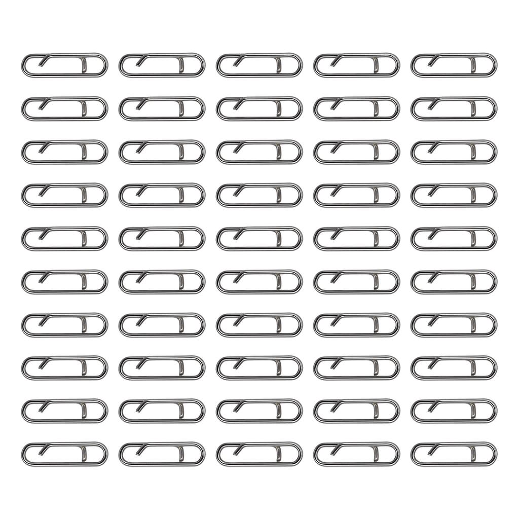 50Pcs Power Fishing Clips Link Split Rings Snaps Stainless Steel Quick Change Connector for Lures Fishing Clip Connector