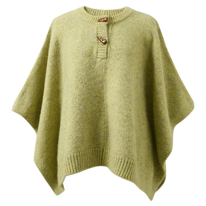 SanCai Women s Retro Knitted Toggle Shawl One Size