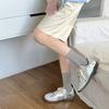 Womens Japanese Korean Cotton Middle Calf Socks Elegant College Style Casual Multicolored Striped Crew Socks Streetwear