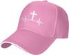Heartbeat Cross Faith ECG Line Christian Baseball Cap Adjustable Cotton Casual God Love Hat