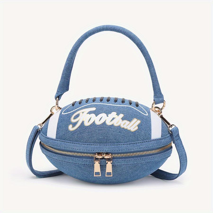New American football/rugby ball handbag, creative, fashionable, unique, cute, lightweight crossbody bag, commuting, high-end, everyday, versatile.