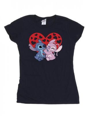 T-shirt in cotone con cuori Lilo & Stitch da donna/signora