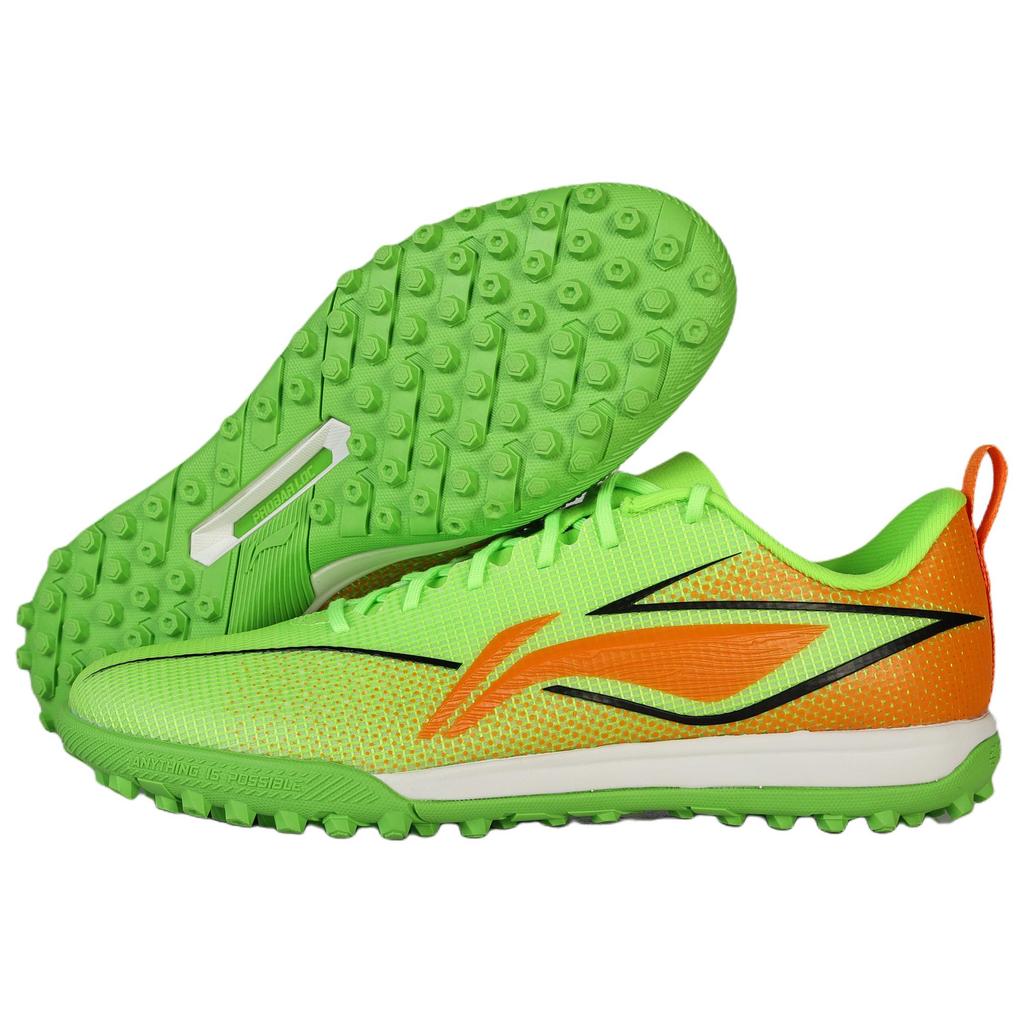 New LiNing Firm Ground, Artificial Ground Anti Slip Wear Resistant Soccer Shoes Men's Fluorescent Fresh Grass Green YSTV011-2