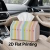 1pc, 2d Flat Printing, Tissue Box Colorful Striped Heart Pattern Printed Tissue Box, Suitable for Bathrooms, Living Rooms, Bedrooms, Dressing Tables, 