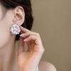 Spring and Summer Super Fairy Sweet Wind Dripping Oil Flower Stud Earrings Simple and Versatile Design Earrings Niche High-end Commuting Earrings