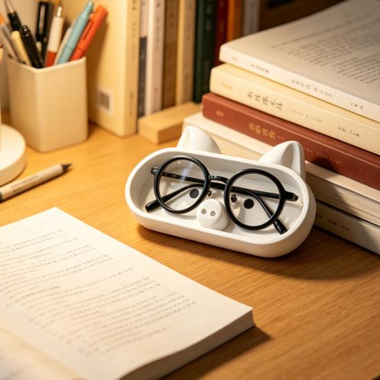 Niedliche Schweinchen Brillen Aufbewahrungsbox, 3D Gedruckter Brillenhalter, Cartoon Sonnenbrillen Displayständer für Schreibtisch, Kreativer Schlüsselaufbewahrung Kleinteile Organizer,