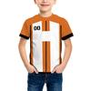 Trendy Children's Short-sleeved T-shirt with Stripes and Numbers Kids' Top
