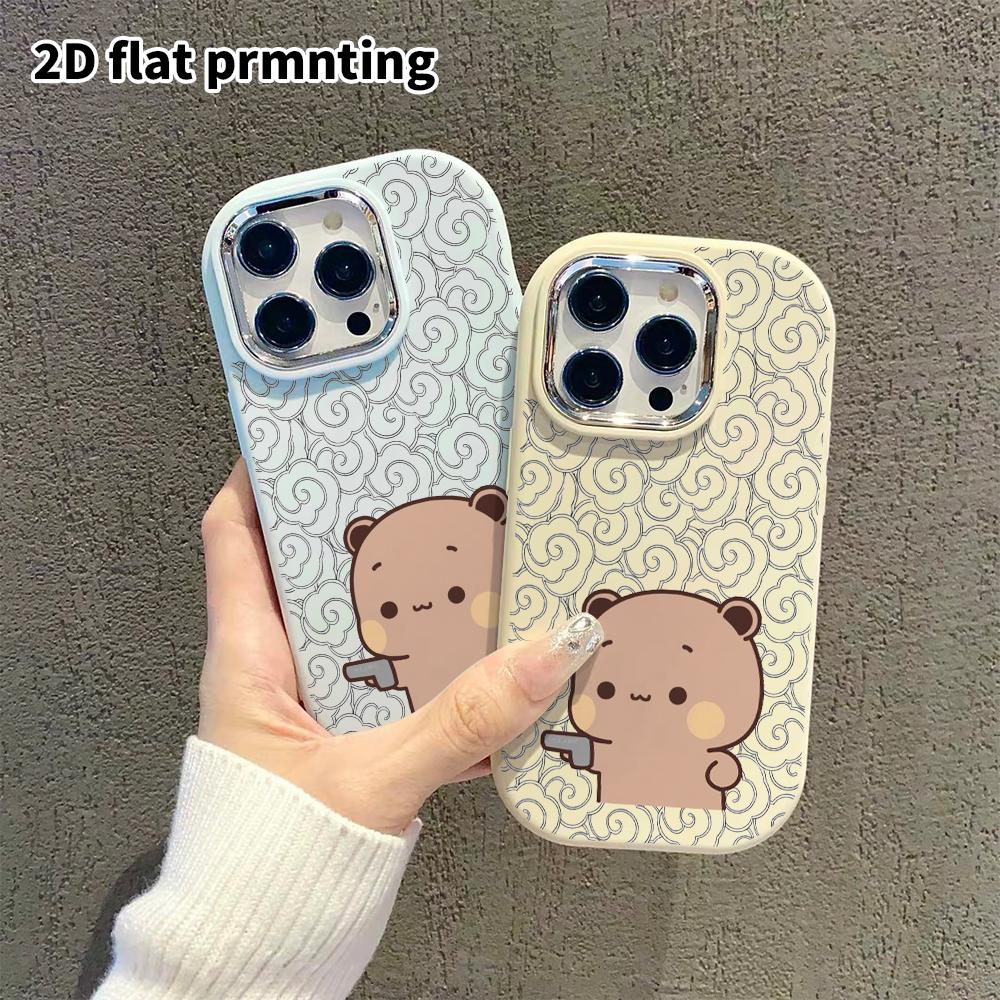 Phone Case: 2D Flat Design Suitable for iPhone 18 17 16 15 14 13 Pro Protective Case, Couple Style, Holding a Small Pistol, Christmas and Halloween Gi