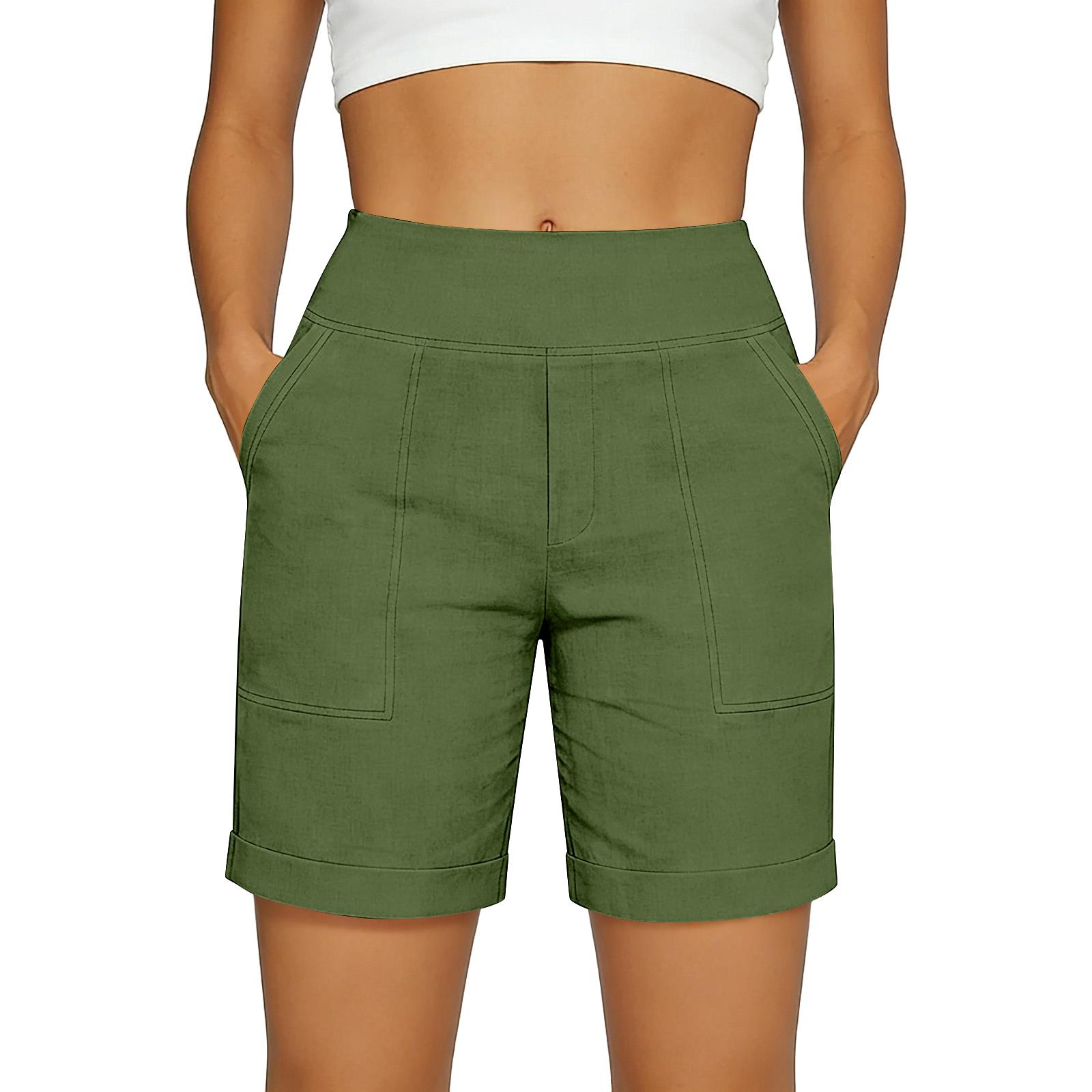 

Women s Casual, Loose-fitting -color Pants With Pockets S зелений