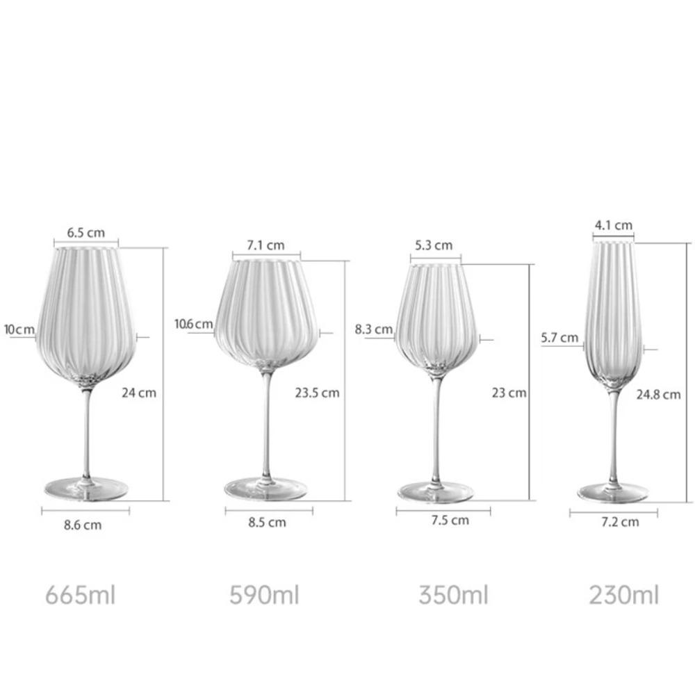 Transparent Corrugated Crystal Glass with High Aesthetic Value Home Wine Glasses Party Champagne Christmas Gifts Light Luxury
