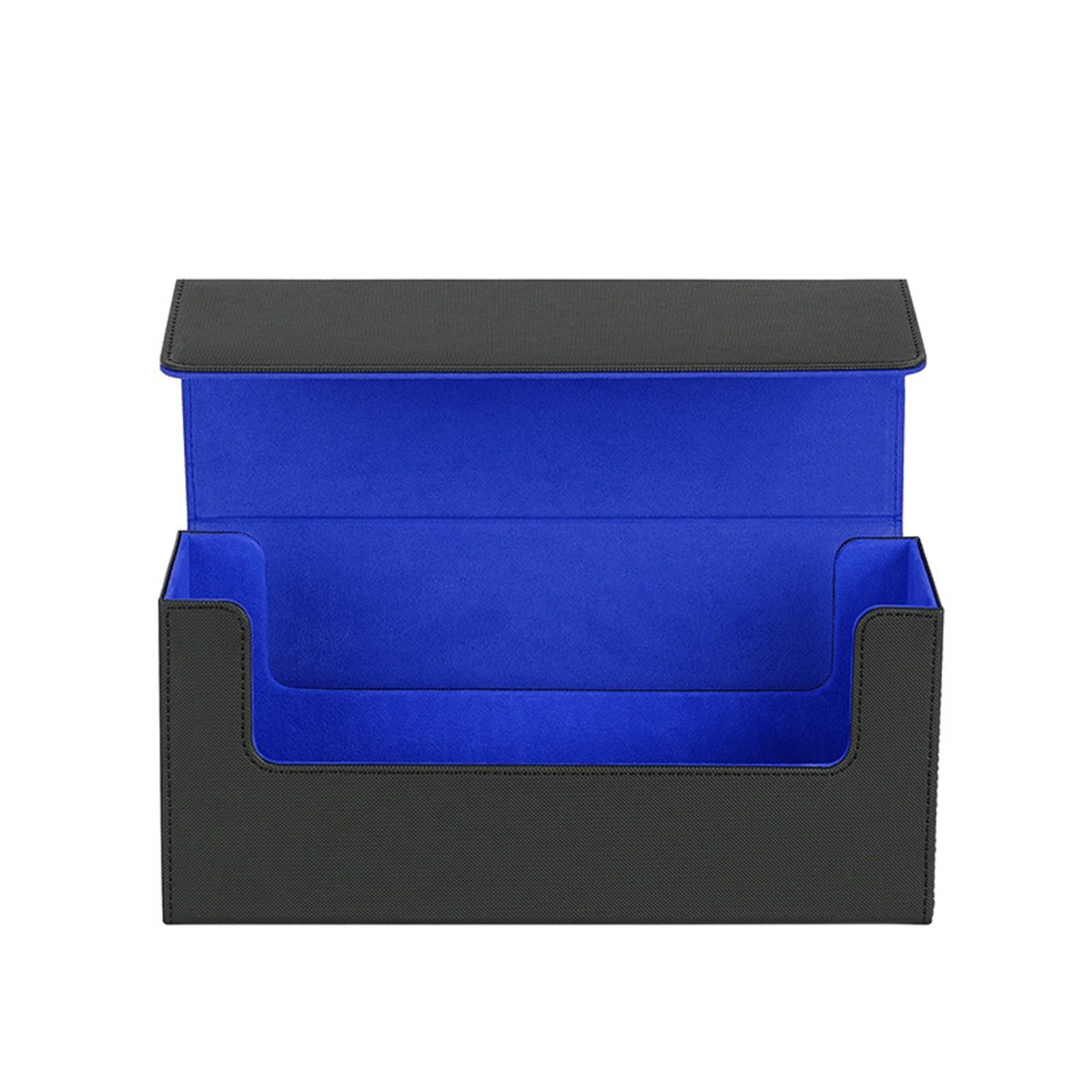

Magnetic Card Storage Box Durable PU Leather Card Holder with Magnetic Closure for Organizing Trading Cards Game Cards and Collectibles One Size синий