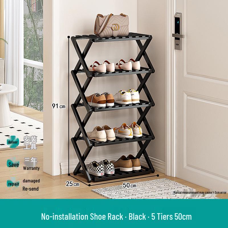 Compact Foldable Shoe Rack: Multi-Layer, No-Install, Space-Saving Storage for Indoor Entrances.