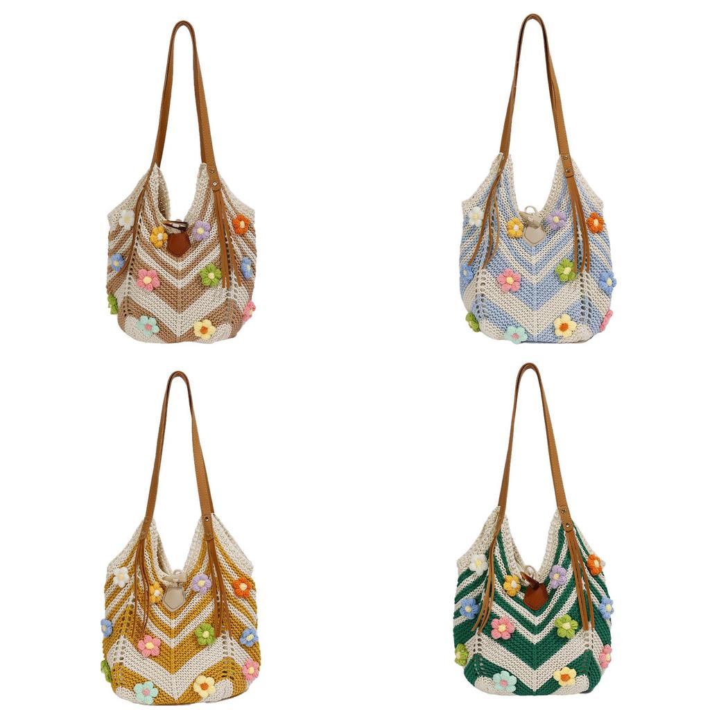 Cotton Casual Shoulder Bag With Woven Design For Daily Use