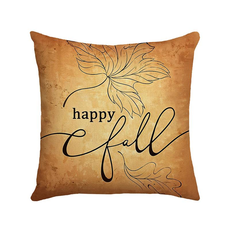 Autumn Letter Print Bedside Pillow Pillow B&B Living Room Sofa Letter Pumpkin Car Pillow Case