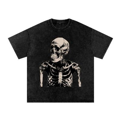 Skeleton | Snow Washed Oversized Cotton T-Shirt and Kids Shirt