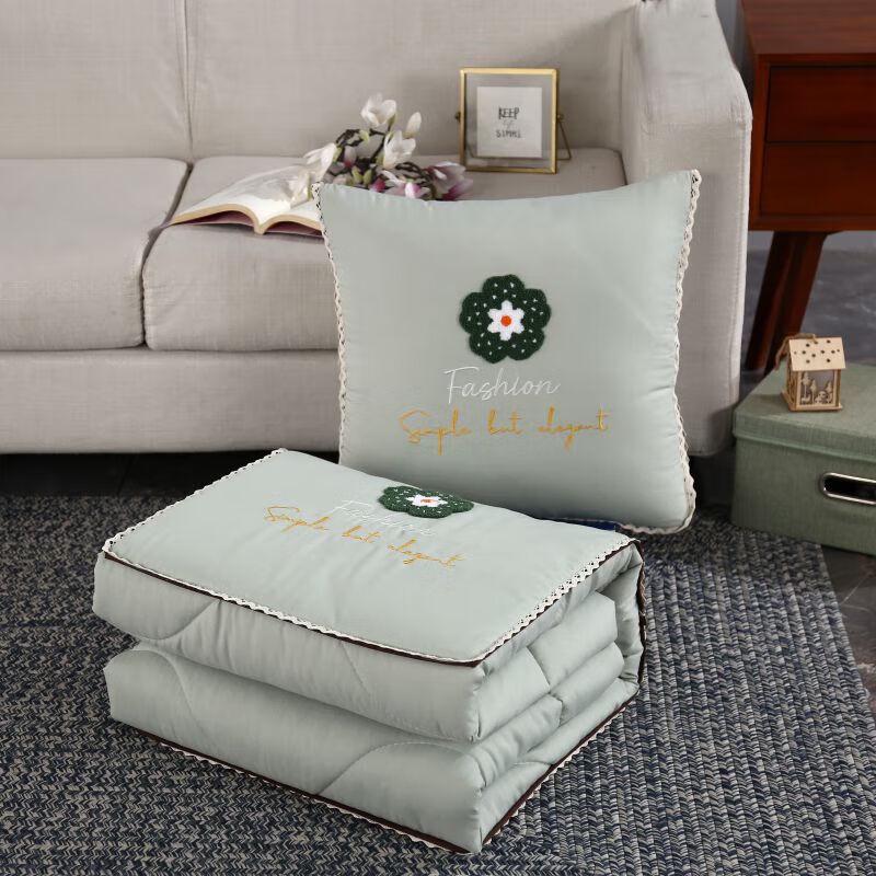 YEKEROLAN Freesia Embroidered Cushion Blanket