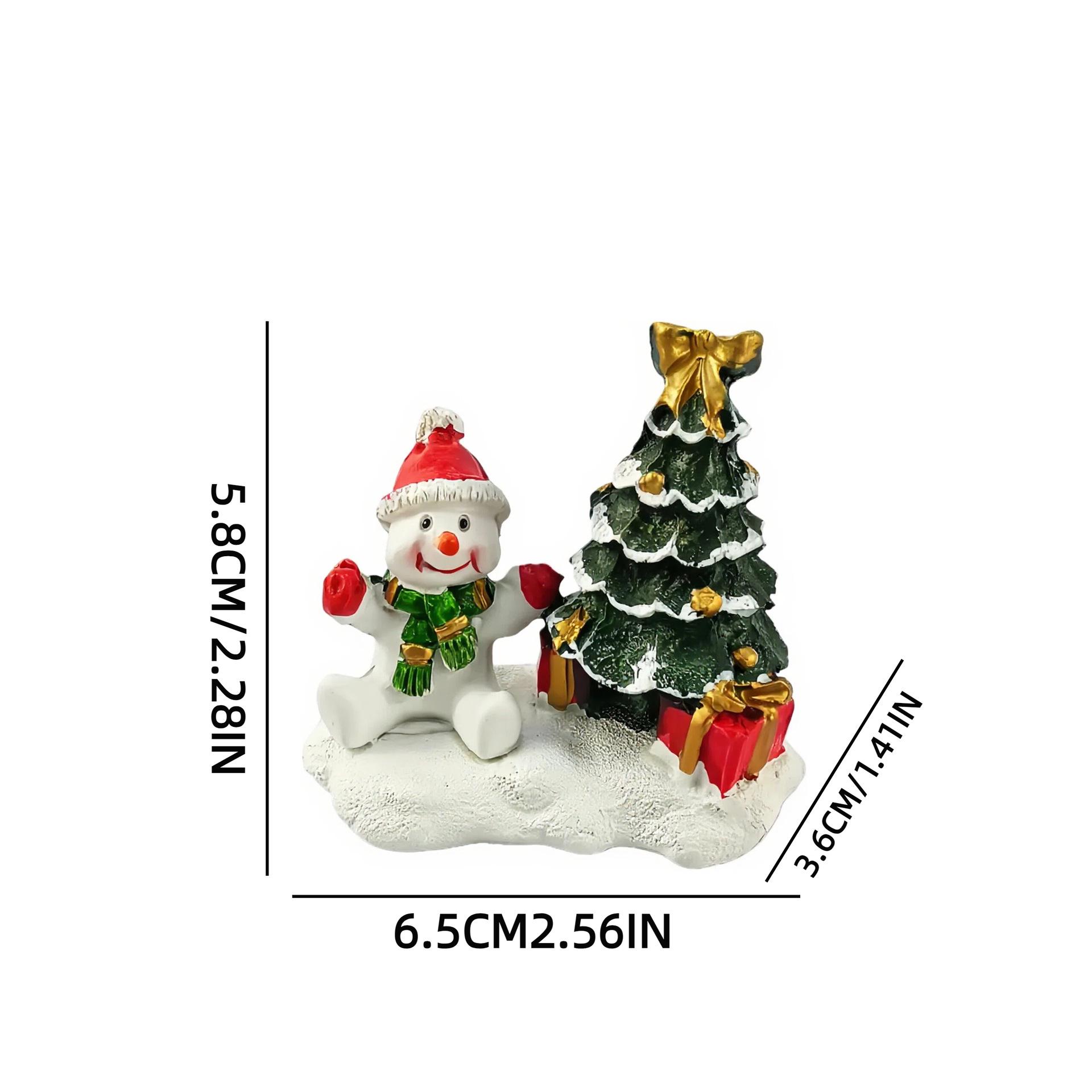 Winter Christmas Snowman and Tree Festival Resin Ornaments