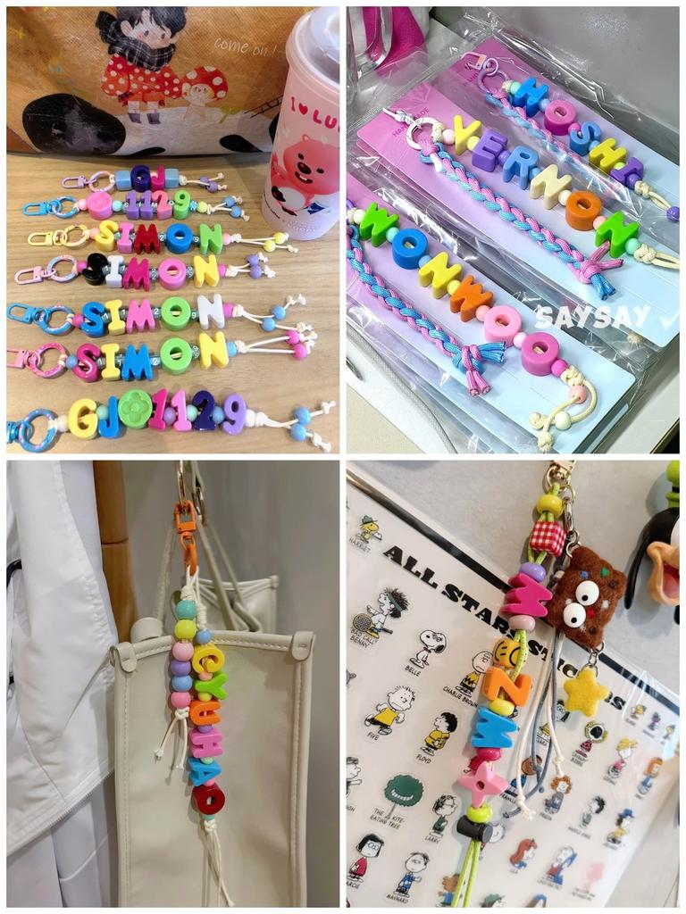 10PCS Colorful 26 Letter Beads 20mm Loose Beads Big Hole DIY Jewelry Making Kit Bracelet keychain for Educators to Learn Letters