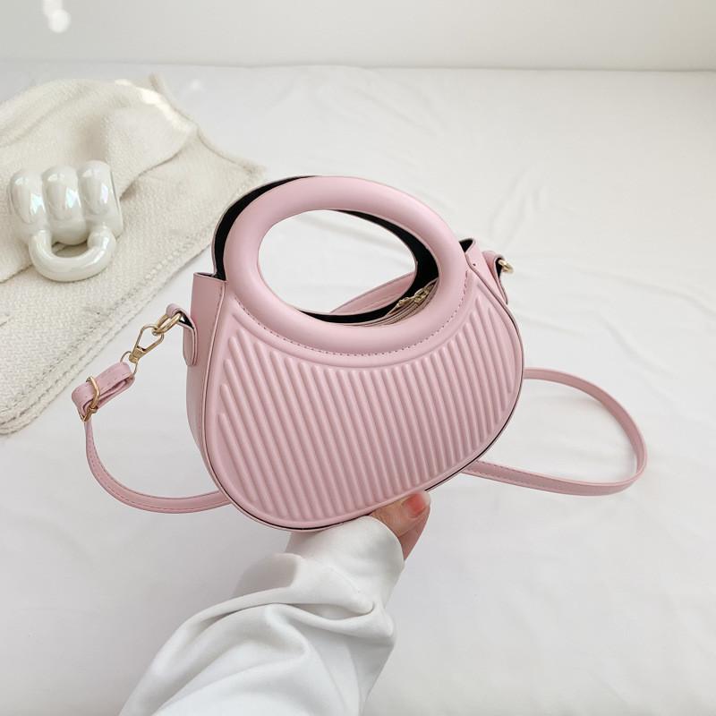 Fashionable Mid-size Round Shoulder Bag For Women In Street Style With Stylish Stitching