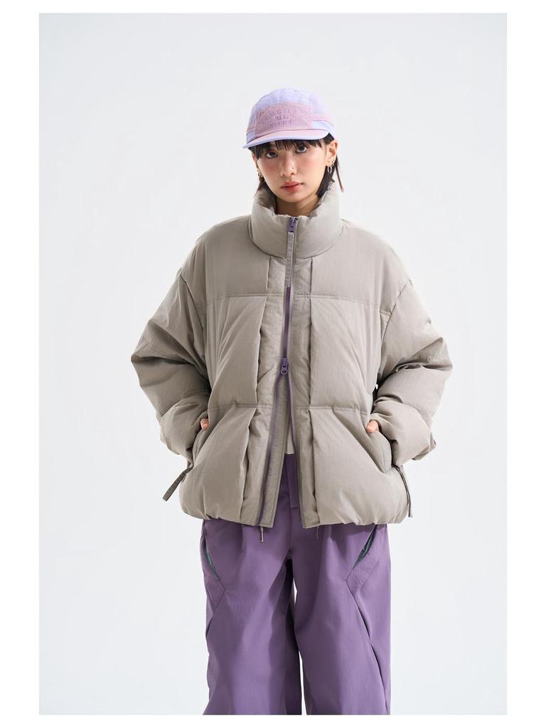 BLACKARMADA Unisex Winter Camping Stand-Up Collar White Duck Down Jacket MY6818