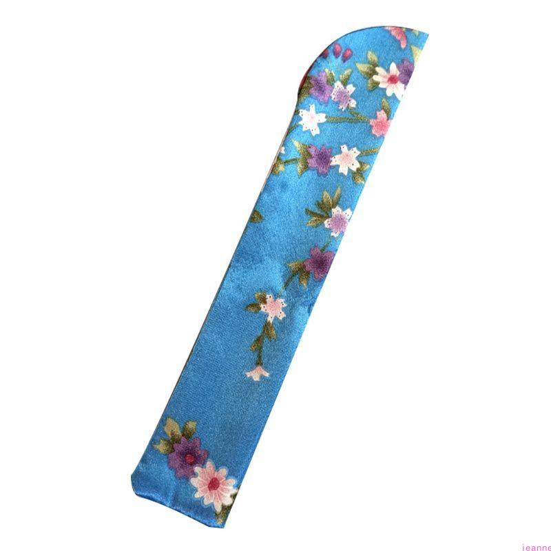 

Elegant Folding Hand Fan Bag Holder Dustproof Protector for Case Cover Wedding Party Gift синій