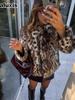 Women's Leopard Print Faux Fur Jacket - Short Length, Stand-Collar, Trendy & Unique