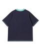 BEYOND CLOSET [Collection Line] Hand-Print Detail Cotton Short Sleeve T-Shirt Navy