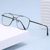 Metal double beam pilot glasses frame retro full frame polygonal big face men's frame with myopia eyes HC