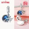 Copper Metal Halloween Dangle Witch Magic Girl Charm Bead Components Luminous Bead Components Compatible With Authentic Original Bracelet High