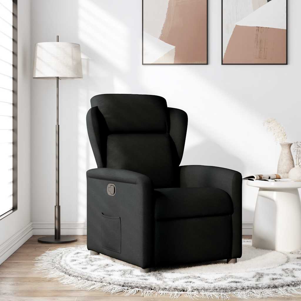Vidaxl Foldable Armchair, Black, Upholstered In Fabric