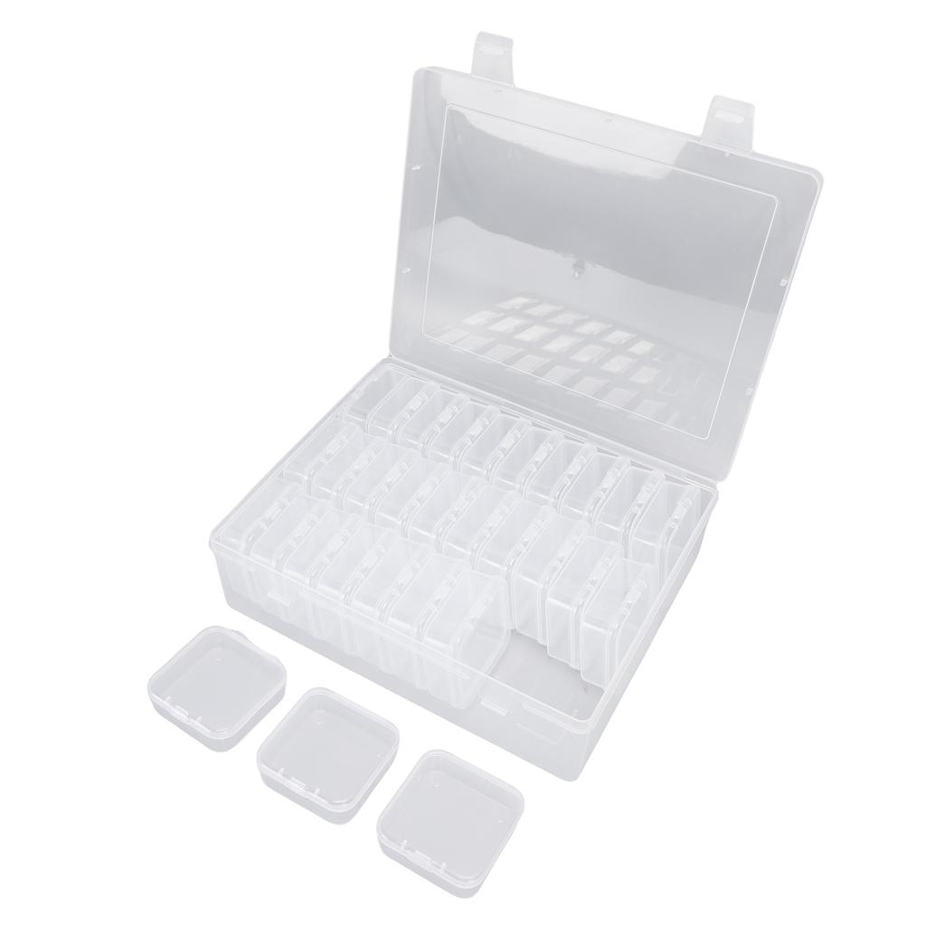 Small Bead  S Plastic   Clear Bead Storage Containers Transparent Boxes with Hinged Lid Labels Rectangle Craft Supply Case