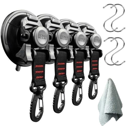Roseddy Strong Suction Cup Hooks for Car Side Tarps, Camping Tarps, 9cm Diameter, 30kg Weight Capacity, Super Strong Suction Cup Hooks for Tarps, Car